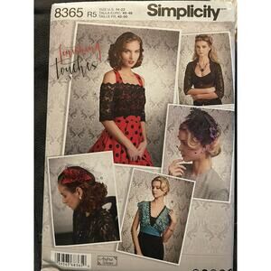 Simplicity 8365 Finishing Touches Cover Ups, Fascinator, Hat Sz 14-22 UNCUT